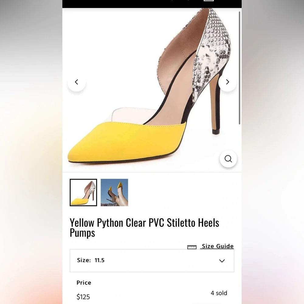 Mix No. 6 yellow suede python stiletto pumps - Picture 8 of 8